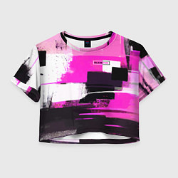 Футболка 3D укороченная женская Black pink - girl-group - South Korea, цвет: 3D-принт