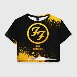 Футболка 3D укороченная женская Foo Fighters - gold gradient, цвет: 3D-принт