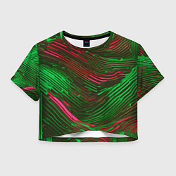 Женский топ Волнистые линии зелёные и красные
