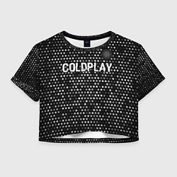 Женский топ Coldplay glitch на темном фоне посередине