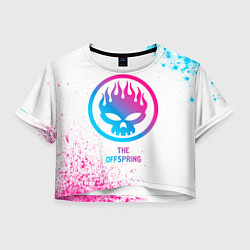 Футболка 3D укороченная женская The Offspring neon gradient style, цвет: 3D-принт