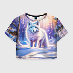 Женский топ Заснеженный зимний пейзаж с песцом