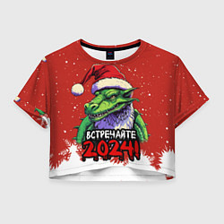 Женский топ Встречайте 2024 год зеленого дракона