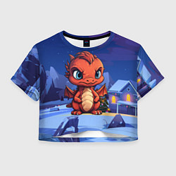 Женский топ Забавный красный дракон 2024