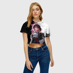 Футболка 3D укороченная женская Кафка из хонкай, цвет: 3D-принт — фото 2