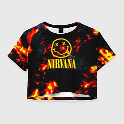 Женский топ Nirvana rock огненное лого лава