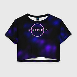 Футболка 3D укороченная женская Starfield тёмное небо из игры, цвет: 3D-принт