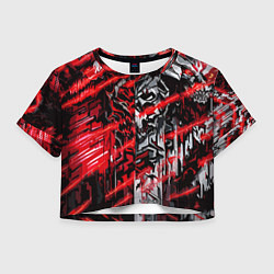 Женский топ Железный череп и красные линии