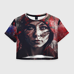 Женский топ Русская девушка в камуфляже