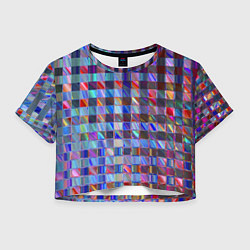 Женский топ Радужная клетка с полосами - эффект стекла
