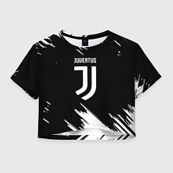 Футболка 3D укороченная женская Juventus краски текстура, цвет: 3D-принт
