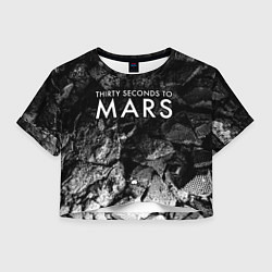 Футболка 3D укороченная женская Thirty Seconds to Mars black graphite, цвет: 3D-принт