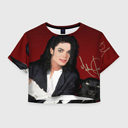 Женский топ Michael Jackson с пантерой и автографом