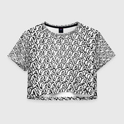 Женский топ Чёрный узор на белом фоне