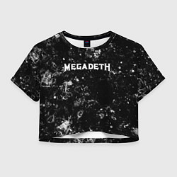 Футболка 3D укороченная женская Megadeth black ice, цвет: 3D-принт