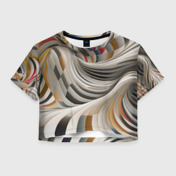 Футболка 3D укороченная женская Спиральная галактика, цвет: 3D-принт