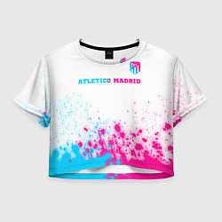 Женский топ Atletico Madrid neon gradient style посередине