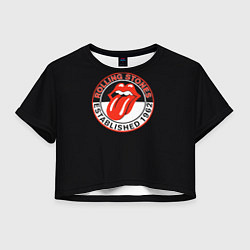 Футболка 3D укороченная женская Rolling Stones Established 1962 group, цвет: 3D-принт
