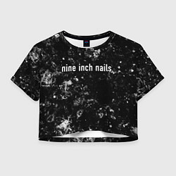 Футболка 3D укороченная женская Nine Inch Nails black ice, цвет: 3D-принт
