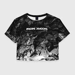 Футболка 3D укороченная женская Imagine Dragons black graphite, цвет: 3D-принт