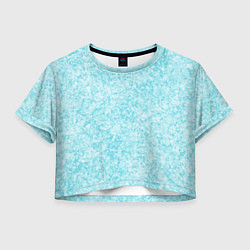 Футболка 3D укороченная женская Светлый бело-голубой текстура, цвет: 3D-принт