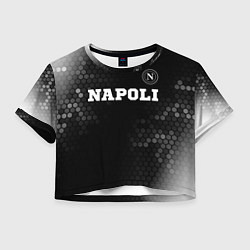 Футболка 3D укороченная женская Napoli sport на темном фоне посередине, цвет: 3D-принт