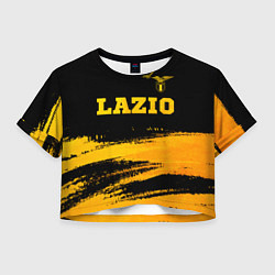 Футболка 3D укороченная женская Lazio - gold gradient посередине, цвет: 3D-принт