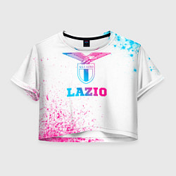 Футболка 3D укороченная женская Lazio neon gradient style, цвет: 3D-принт