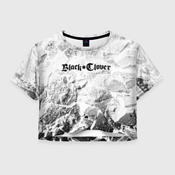 Футболка 3D укороченная женская Black Clover white graphite, цвет: 3D-принт