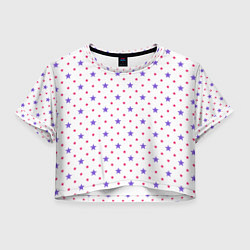 Футболка 3D укороченная женская Красивый узор звезды, цвет: 3D-принт