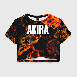 Футболка 3D укороченная женская Akira red lava, цвет: 3D-принт