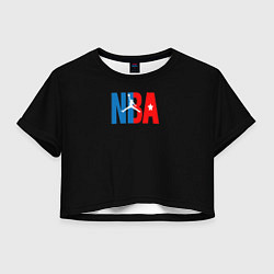 Футболка 3D укороченная женская NBA sport, цвет: 3D-принт