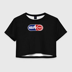 Футболка 3D укороченная женская NBA logo tnt, цвет: 3D-принт