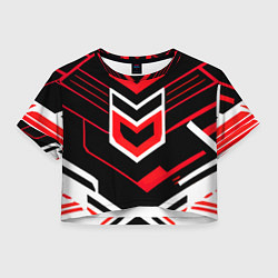 Женский топ Полосы и красно-белый шестиугольник