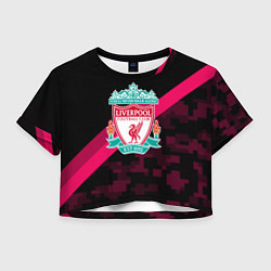 Футболка 3D укороченная женская Liverpool sport fc club, цвет: 3D-принт