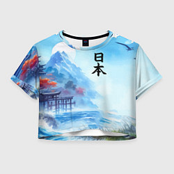 Женский топ Японский морской пейзаж - нейроарт