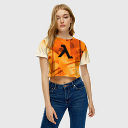 Футболка 3D укороченная женская Half life rusty steel, цвет: 3D-принт — фото 2