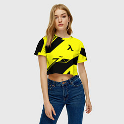 Футболка 3D укороченная женская Half life geometry, цвет: 3D-принт — фото 2