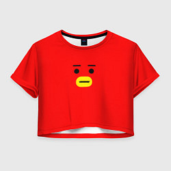 Футболка 3D укороченная женская BT21 Tata, цвет: 3D-принт