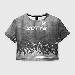 Футболка 3D укороченная женская Zotye - grey gradient посередине, цвет: 3D-принт