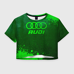 Футболка 3D укороченная женская Audi - green gradient, цвет: 3D-принт