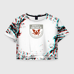 Футболка 3D укороченная женская State of decay краски, цвет: 3D-принт