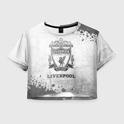 Футболка 3D укороченная женская Liverpool - white gradient, цвет: 3D-принт