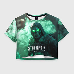 Женский топ Stalker 2 череп с зелеными глазами