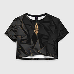 Футболка 3D укороченная женская Slipknot golden poly, цвет: 3D-принт