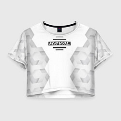Футболка 3D укороченная женская Haval white poly, цвет: 3D-принт