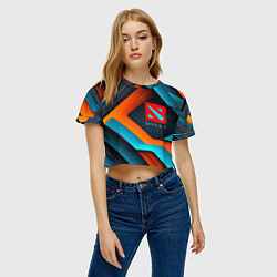 Футболка 3D укороченная женская Dota 2 абстракция из линий, цвет: 3D-принт — фото 2