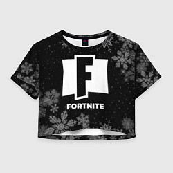 Футболка 3D укороченная женская Снежный Fortnite, цвет: 3D-принт