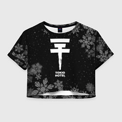 Футболка 3D укороченная женская Снежный Tokio Hotel, цвет: 3D-принт