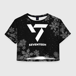 Футболка 3D укороченная женская Снежный Seventeen, цвет: 3D-принт